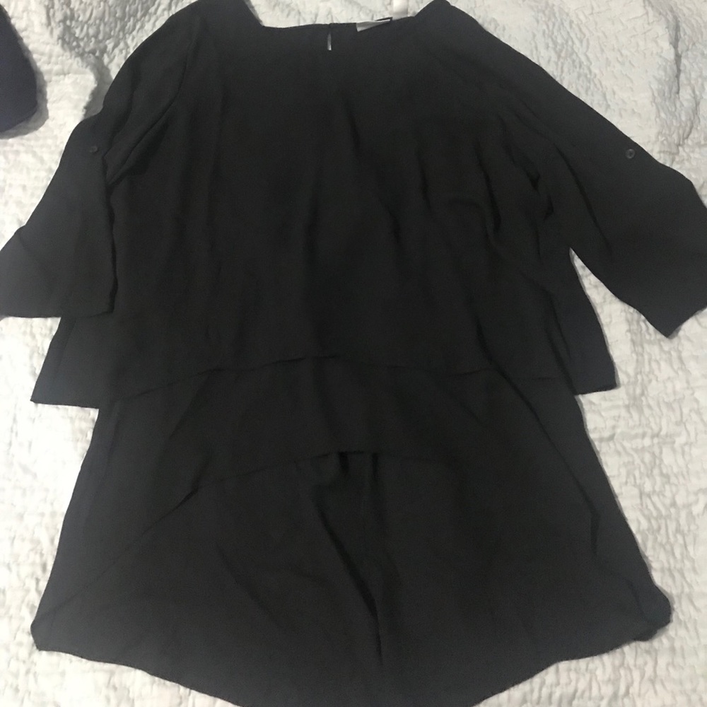 Chico’s black high low blouse